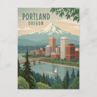 Portland Oregon Bridge and Mountain View