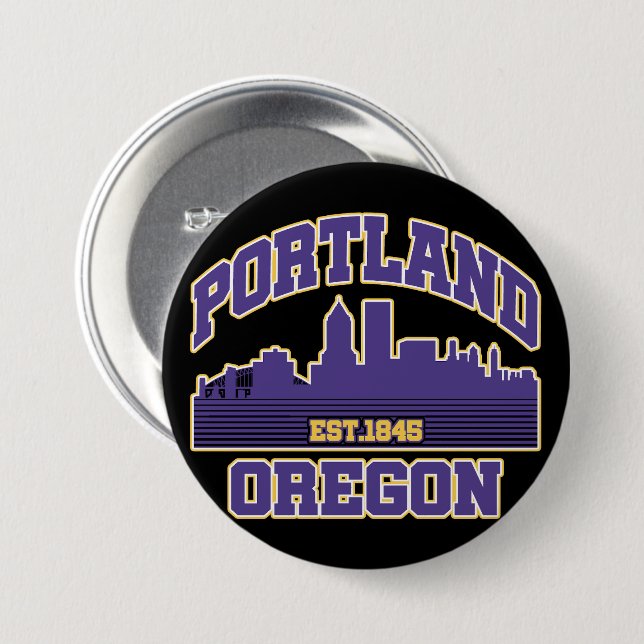 Portland,Oregon Button (Front & Back)