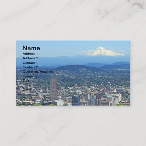 Portland, Oregon City and Mountain View Business Card Templates