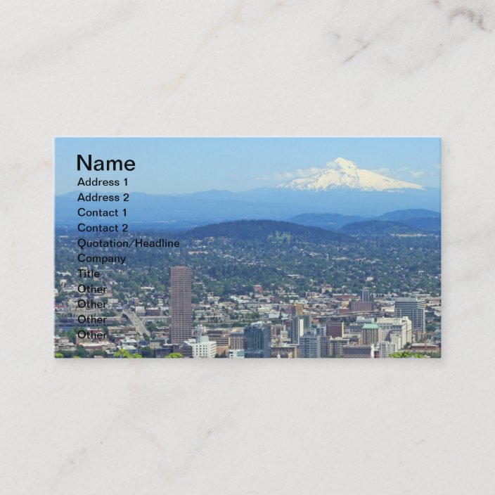 Portland, Oregon City and Mountain View Business Card