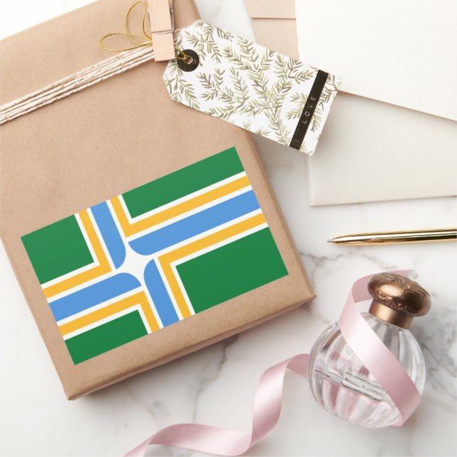 Portland (Oregon) city flag Rectangular Sticker