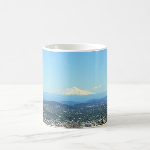 Portland Oregon City View Mount Hood background Coffee Mug