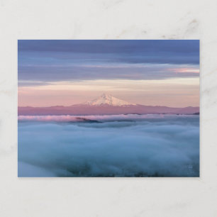 Portland Oregon Downtown Covered in Fog at Sunset Postcard