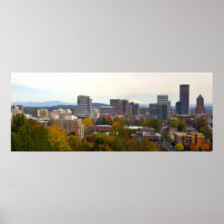 Portland Oregon Fall Season Colors Poster