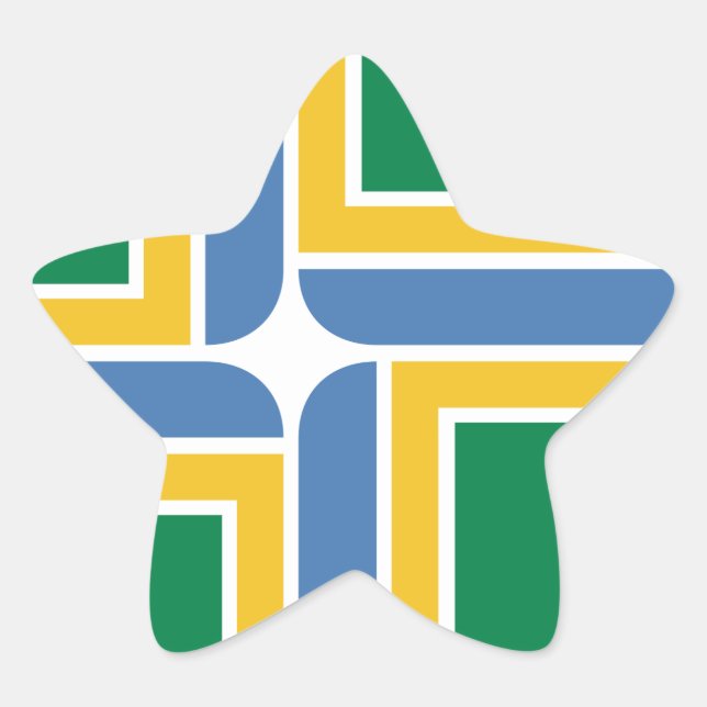 Portland, Oregon Flag Star Sticker (Front)