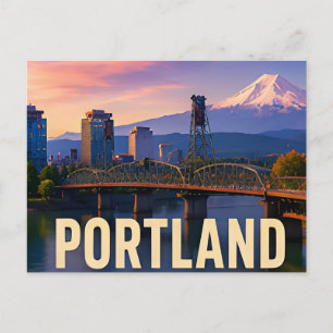 Portland Oregon Mount Hood Landscape Travel Gift Postcard