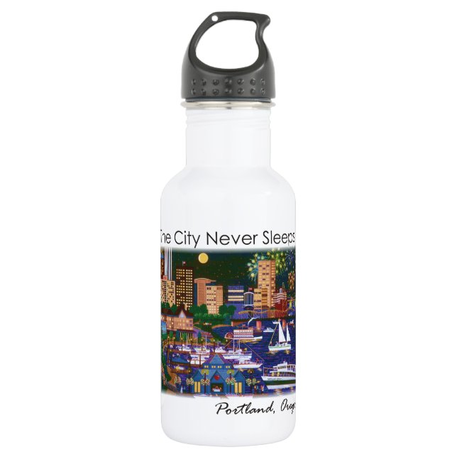 Portland Oregon @ Night Water Bottle (Front)