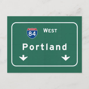 Portland Oregon or Interstate Highway Freeway : Postcard