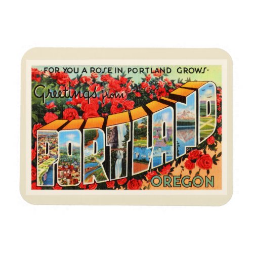 Portland Oregon OR Old Vintage Travel Souvenir Magnet