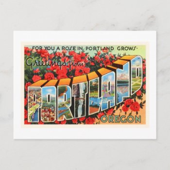 Portland Oregon Or Old Vintage Travel Souvenir Postcard by AmericanTravelogue at Zazzle