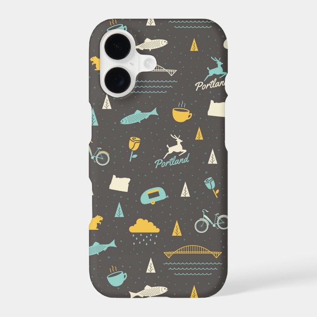 Portland, Oregon Pattern Iphone Case (Back)