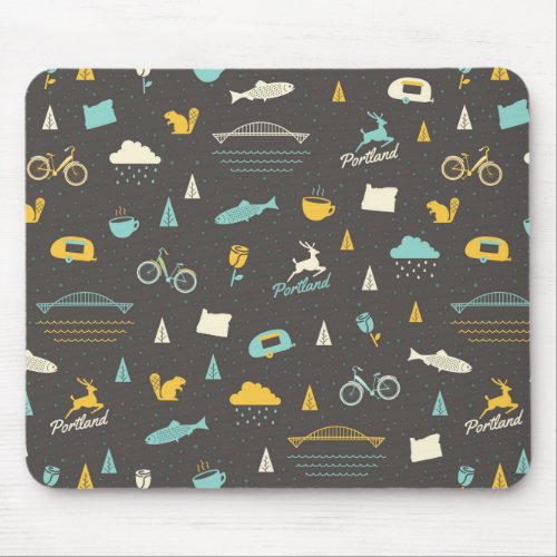 Portland Oregon Pattern Mouse Pad