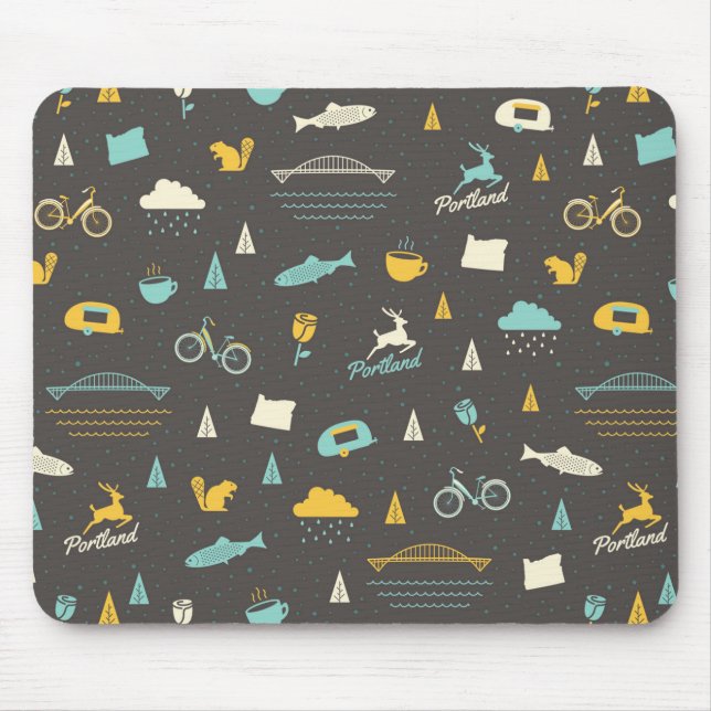 Portland, Oregon Pattern Mouse Pad (Front)