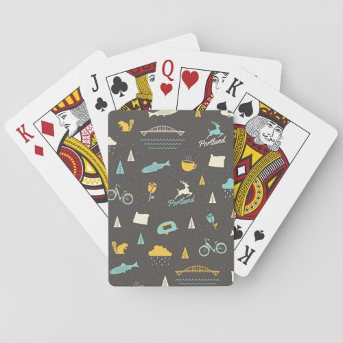 Portland Oregon Pattern Poker Cards