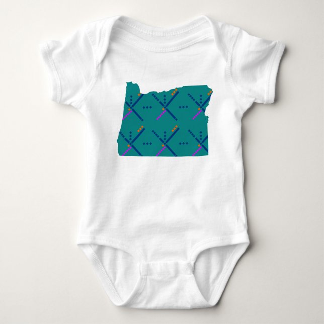 Portland Oregon PDX Airport Carpet Baby Bodysuit (Front)