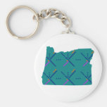 Portland Oregon PDX Airport Carpet Basic Round Button Keychain