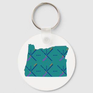 Portland Oregon PDX Airport Carpet Keychain