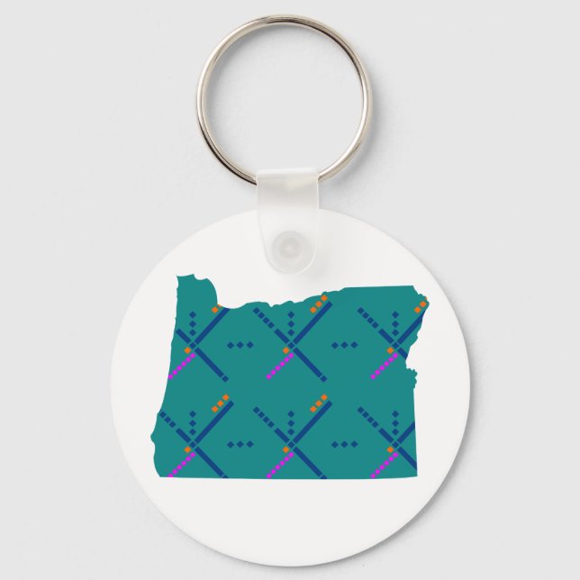 Portland Oregon PDX Airport Carpet Keychain (Front)