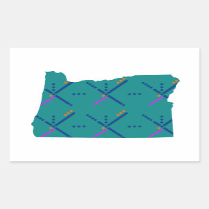 Portland Oregon PDX Airport Carpet Rectangular Sticker