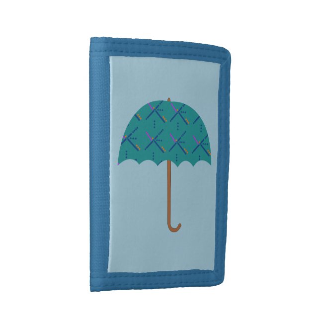 Portland Oregon PDX Airport Carpet Umbrella Trifol Trifold Wallet (Side)