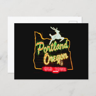 Portland, Oregon Postcard Portland White Stag Sign