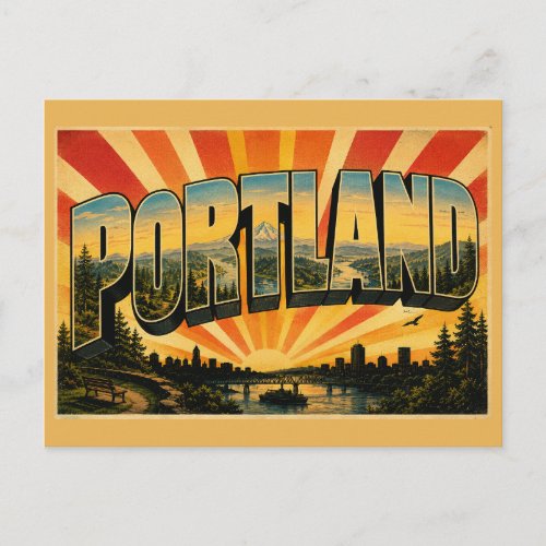 Portland Oregon River Forest Hills Art Postcard