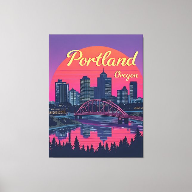 Portland Oregon Skyline Canvas Print (Front)