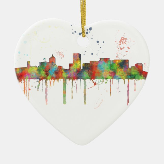 PORTLAND OREGON SKYLINE CERAMIC ORNAMENT (Front)