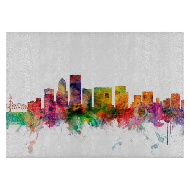 Portland Oregon Skyline Cutting Board (Front)