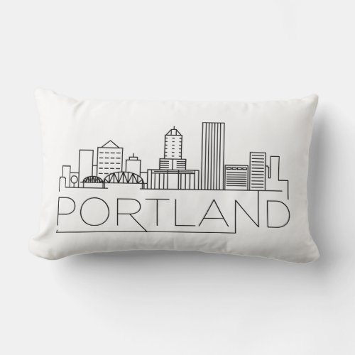 Portland Oregon Skyline Lumbar Pillow