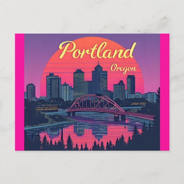 Portland Oregon Skyline Postcard (Front)