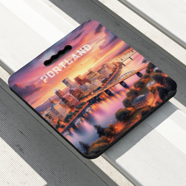 Portland Oregon Skyline Stadium Seat Cushion (In Situ)