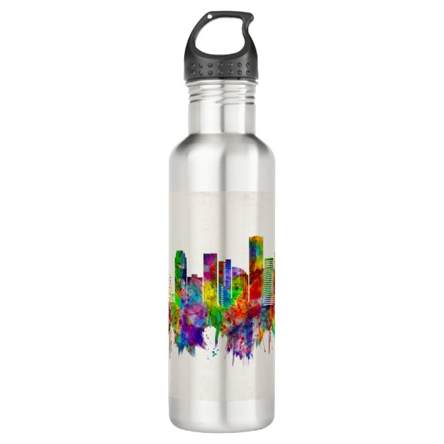 Portland Oregon Skyline Stainless Steel Water Bottle (Front)