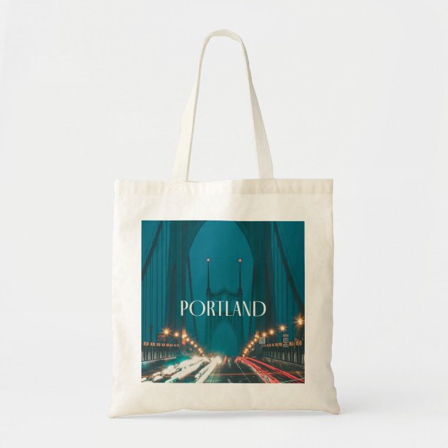Portland Oregon St. Johns Bridge Tote Bag (Front)
