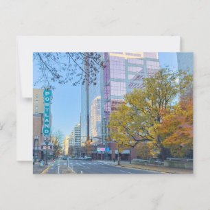 Portland Oregon Street View in Autumn Postcard