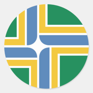 Portland, Oregon, United States flag Classic Round Sticker