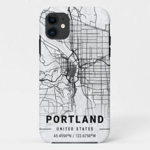 Portland Oregon USA Travel City Map iPhone 11 Case
