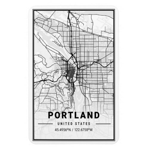 Portland Oregon USA Travel City Map Magnet