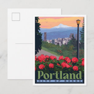 Portland Oregon USA Vintage Travel Art Postcard