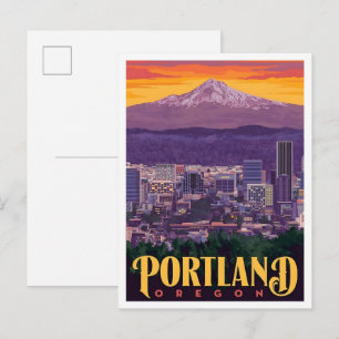 Portland Oregon USA Vintage Travel Art Postcard