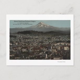 Portland, Oregon - View of Downtown with Mt Postcard