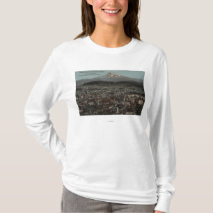 Portland, Oregon - View of Downtown with Mt T-Shirt