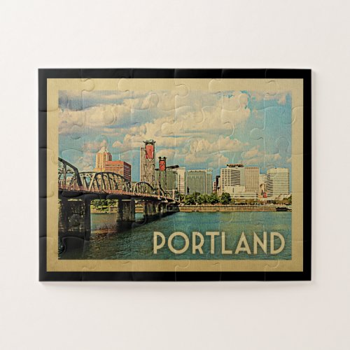 Portland Oregon Vintage Travel Jigsaw Puzzle
