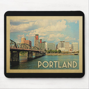 Portland Oregon Vintage Travel Mouse Pad