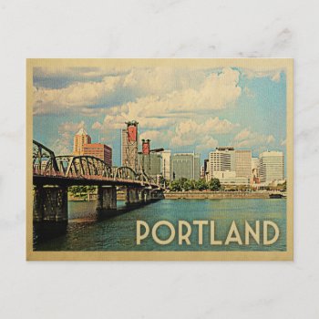 Portland Oregon Vintage Travel Postcard by Flospaperie at Zazzle