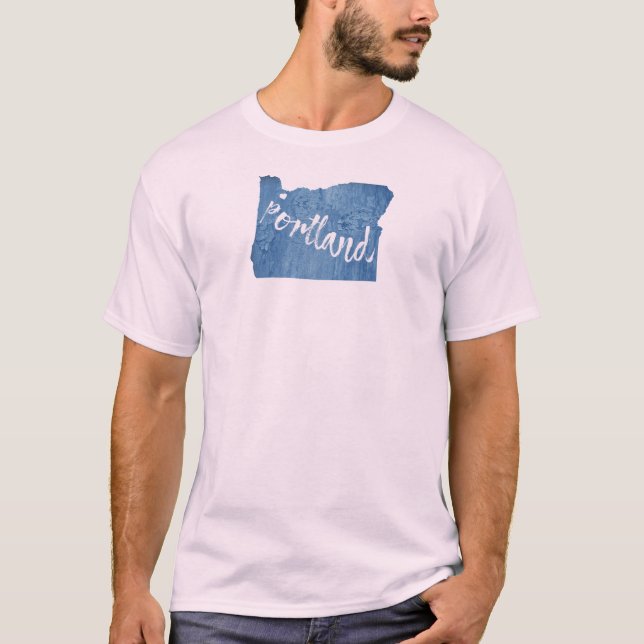 Portland, Oregon Wood Grain T-Shirt (Front)