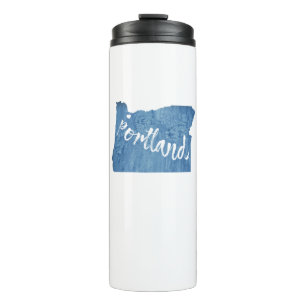 Portland, Oregon Wood Grain Thermal Tumbler