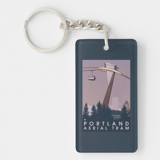 Portland, OregonAerial Tram Scene Keychain (Front)