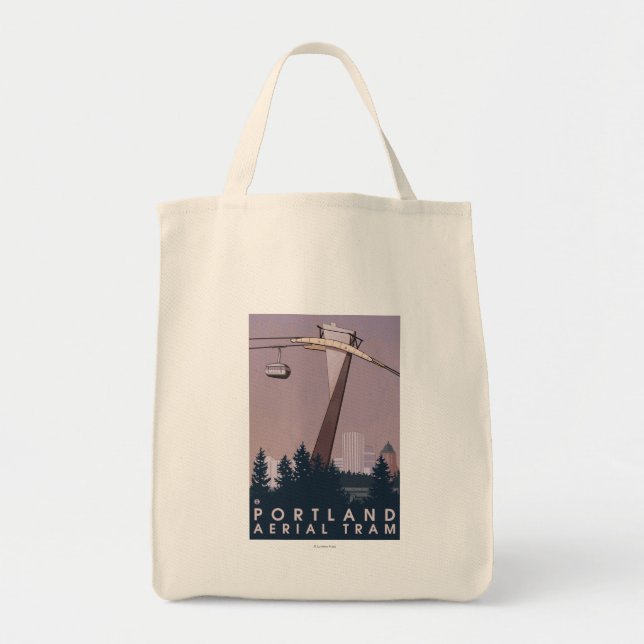 Portland, OregonAerial Tram Scene Tote Bag (Front)