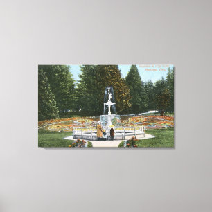 Portland, OregonCity Park Fountain View Canvas Print
